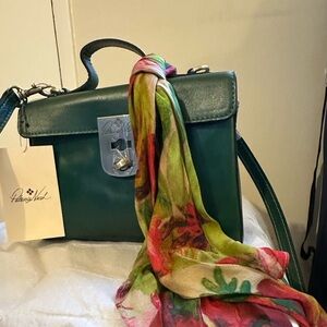 NWT Patricia Nash Distressed Carisbrooke Satchel Crossbody Bag Purse Sage green